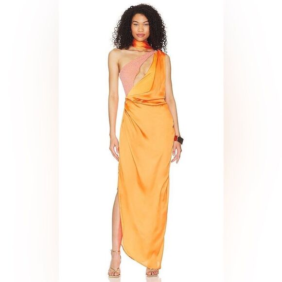 NWT BAOBAB Collection Asaka Maxi Dress in Gavea Tangerine Orange - Picture 1 of 14